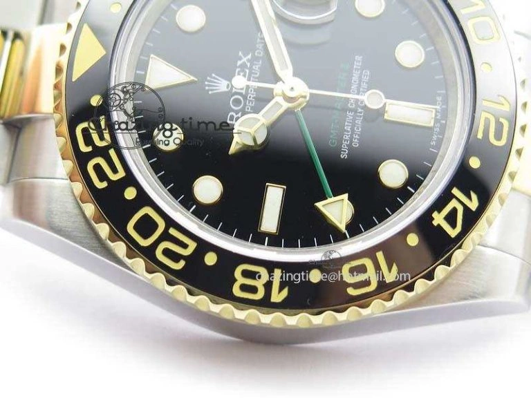 GMT-Master II 116713LN SS YG Bp-Maker Black Dial Ceramic Bezel On SS YG Bracelet A3186