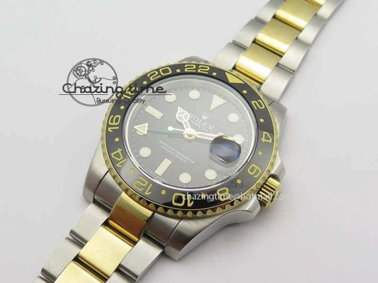 GMT-Master II 116713LN SS YG Bp-Maker Black Dial Ceramic Bezel On SS YG Bracelet A3186