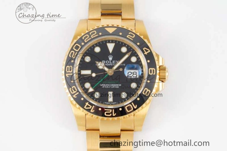GMT Master II 116718 LN 904L SS APF 1:1 Best Edition Black Dial on YG Bracelet VR3186 CHS