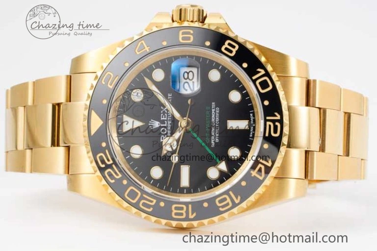 GMT Master II 116718 LN 904L SS APF 1:1 Best Edition Black Dial on YG Bracelet VR3186 CHS