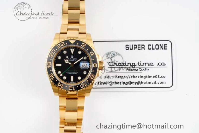 GMT Master II 116718 LN 904L SS APF 1:1 Best Edition Black Dial on YG Bracelet VR3186 CHS