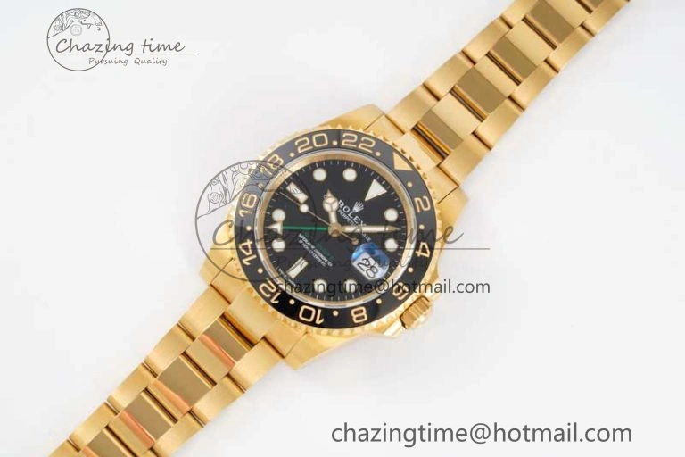 GMT Master II 116718 LN 904L SS APF 1:1 Best Edition Black Dial on YG Bracelet VR3186 CHS