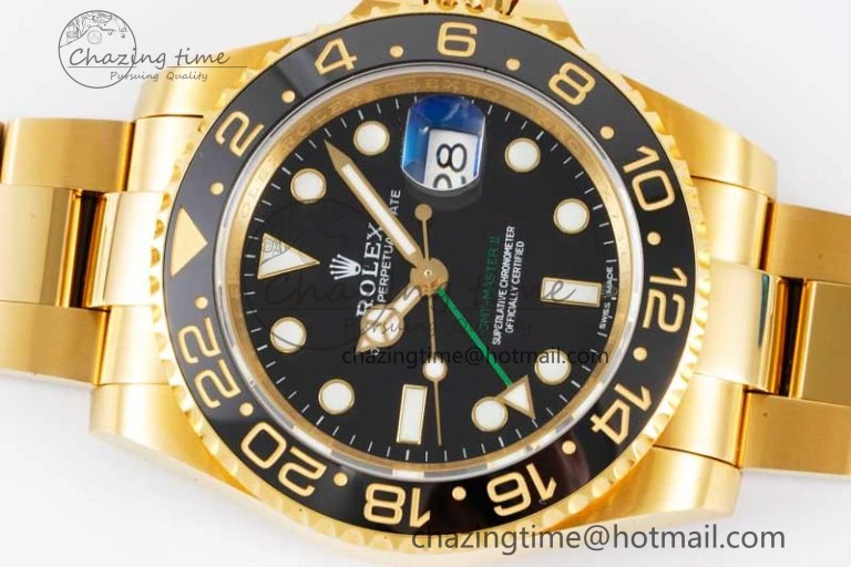 GMT Master II 116718 LN 904L SS APF 1:1 Best Edition Black Dial on YG Bracelet VR3186 CHS