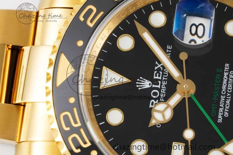 GMT Master II 116718 LN 904L SS APF 1:1 Best Edition Black Dial on YG Bracelet VR3186 CHS