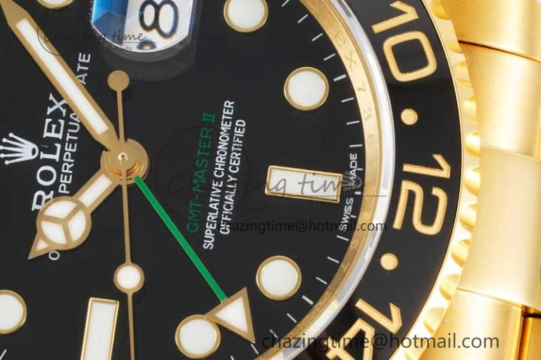 GMT Master II 116718 LN 904L SS APF 1:1 Best Edition Black Dial on YG Bracelet VR3186 CHS