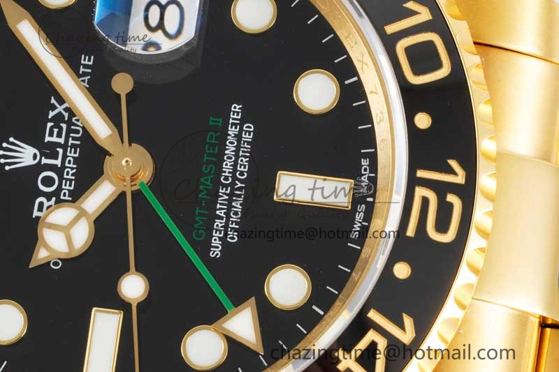 GMT Master II 116718 LN 904L SS APF 1:1 Best Edition Black Dial on YG Bracelet VR3186 CHS