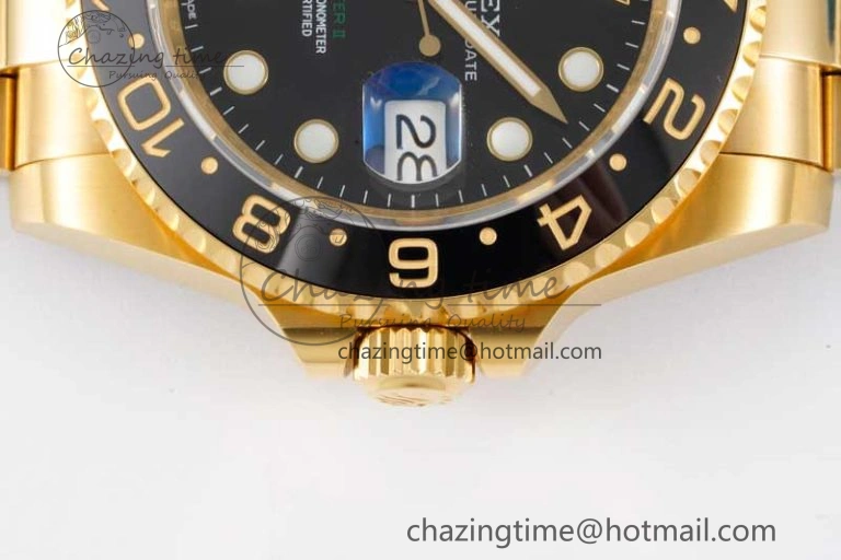 GMT Master II 116718 LN 904L SS APF 1:1 Best Edition Black Dial on YG Bracelet VR3186 CHS