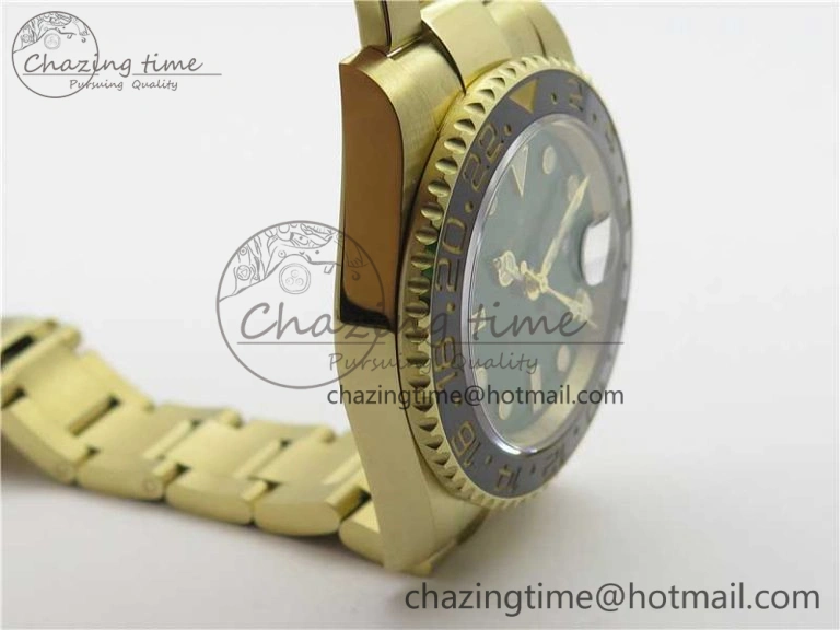 GMT Master II 116718 LN Black Ceramic 316L Steel GMF 1:1 Best Edition Green Dial on YG Bracelet A3186