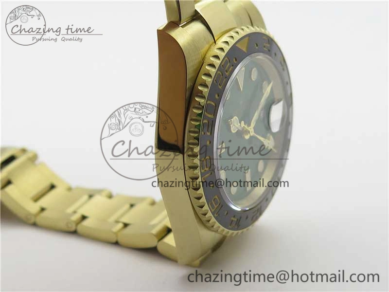 GMT Master II 116718 LN Black Ceramic 316L Steel GMF 1:1 Best Edition Green Dial on YG Bracelet A3186