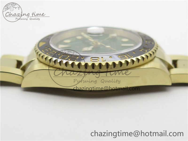 GMT Master II 116718 LN Black Ceramic 316L Steel GMF 1:1 Best Edition Green Dial on YG Bracelet A3186