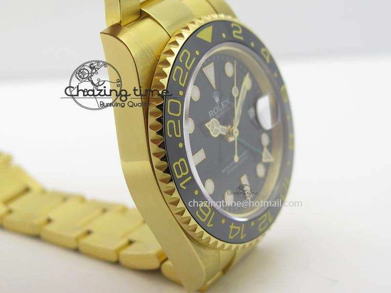 GMT-Master II 116718 LN Bp-Maker Best Edition YG Wrapped Bezel Black Dial On YG Bracelet ETA2836