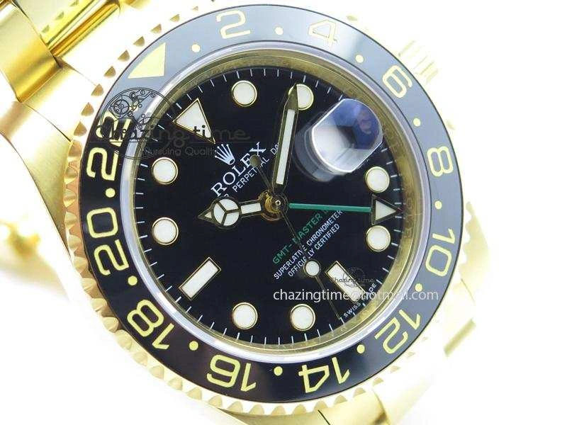 GMT-Master II 116718 LN Bp-Maker Best Edition YG Wrapped Bezel Black Dial On YG Bracelet ETA2836