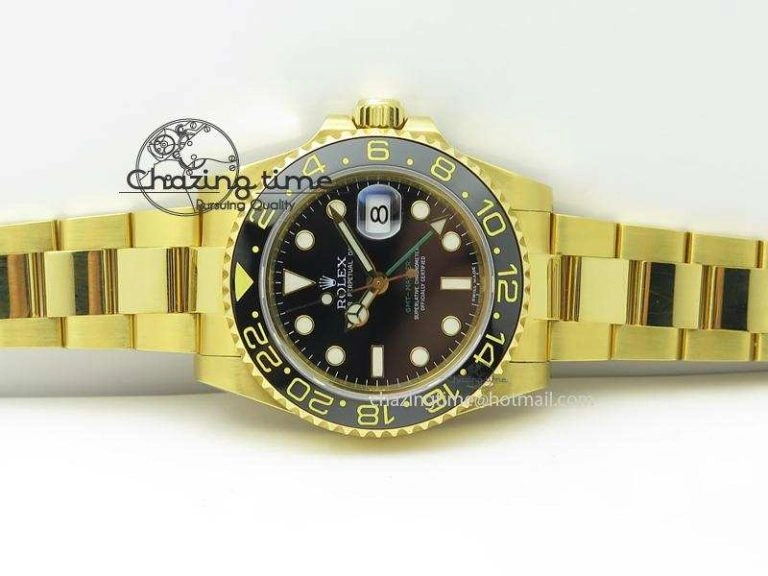 GMT-Master II 116718 LN Bp-Maker Best Edition YG Wrapped Bezel Black Dial On YG Bracelet ETA2836