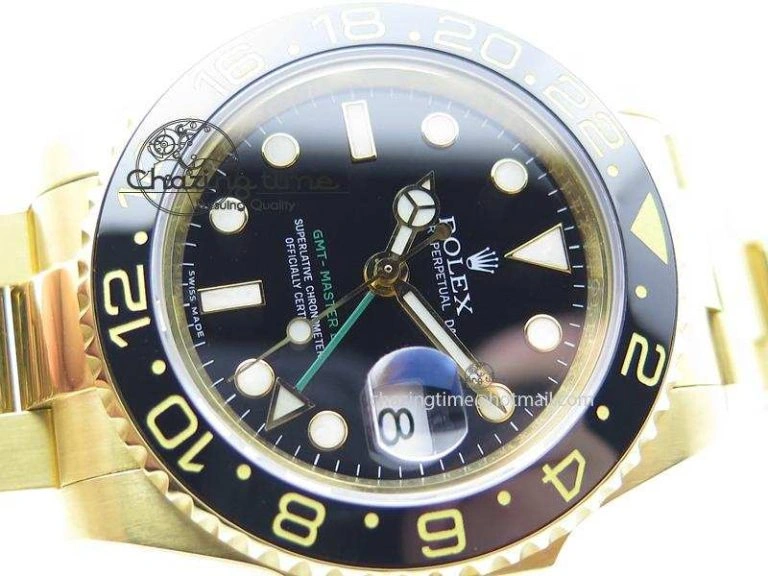 GMT-Master II 116718 LN Bp-Maker Best Edition YG Wrapped Bezel Black Dial On YG Bracelet ETA2836