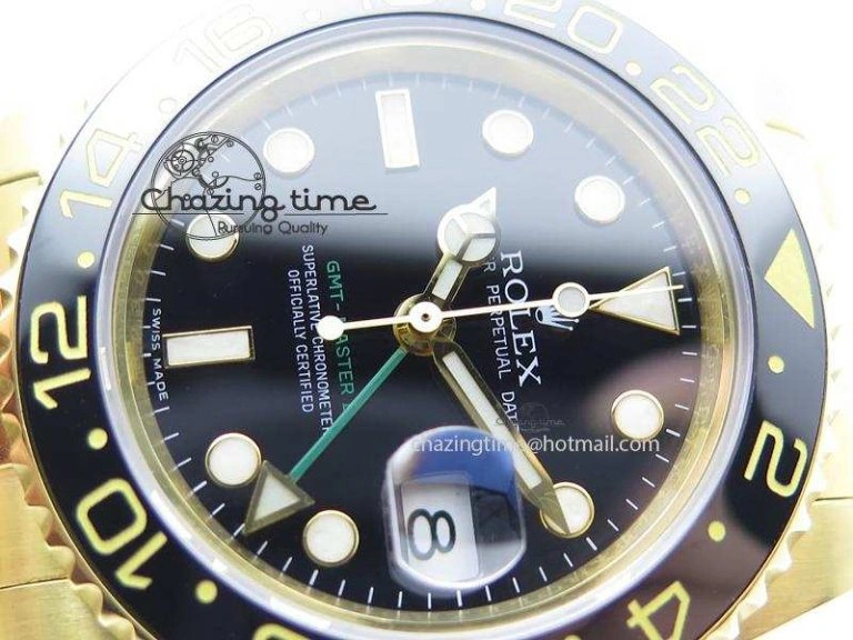 GMT-Master II 116718 LN Bp-Maker Best Edition YG Wrapped Bezel Black Dial On YG Bracelet ETA2836