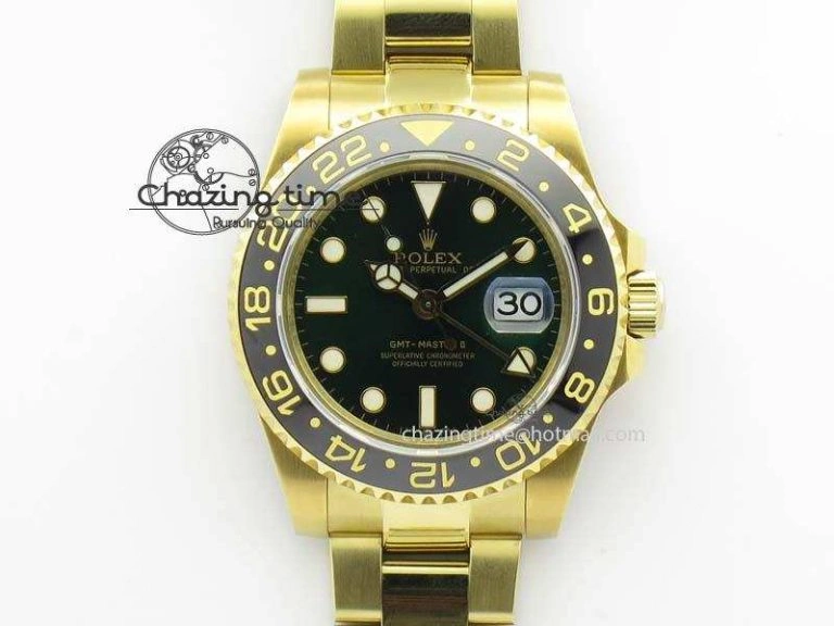 GMT-Master II 116718LN YG Bp-Maker Green Dial Ceramic Bezel On YG Bracelet A3186