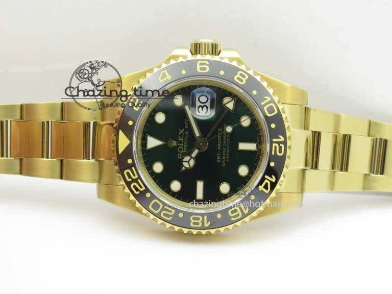 GMT-Master II 116718LN YG Bp-Maker Green Dial Ceramic Bezel On YG Bracelet A3186