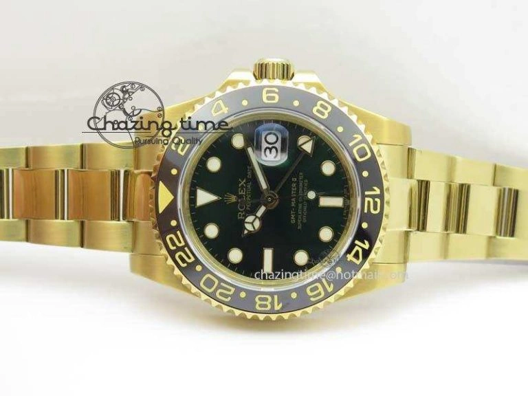 GMT-Master II 116718LN YG Bp-Maker Green Dial Ceramic Bezel On YG Bracelet A3186