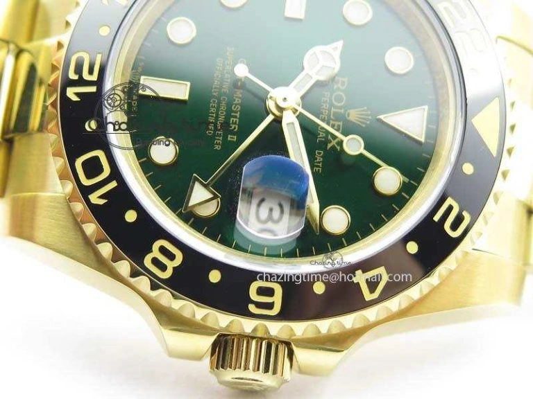 GMT-Master II 116718LN YG Bp-Maker Green Dial Ceramic Bezel On YG Bracelet A3186