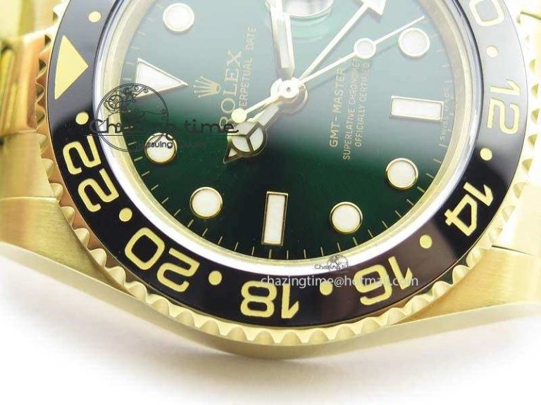 GMT-Master II 116718LN YG Bp-Maker Green Dial Ceramic Bezel On YG Bracelet A3186
