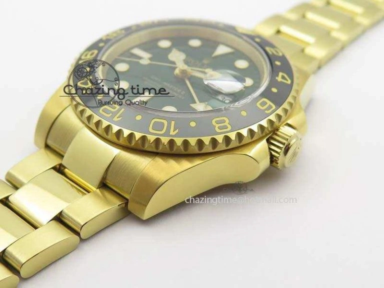 GMT-Master II 116718LN YG Bp-Maker Green Dial Ceramic Bezel On YG Bracelet A3186