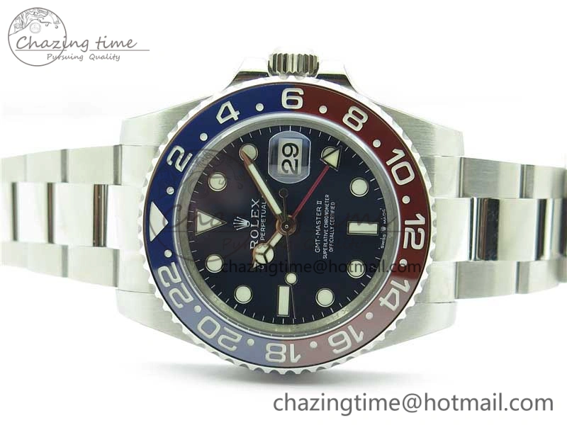GMT Master II 116719 BLNR Real Ceramic 904L SS Noob 1:1 Best Edition Blue Dial on SS Bracelet A3285 V11 (Correct Hand Stack)