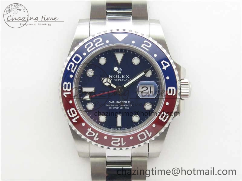 GMT-Master II 116719 BLRO 904L BP Maker 1:1 Best Edition Blue Dial On 904L Oyster Bracelet A3285 (Correct Hand Stack)