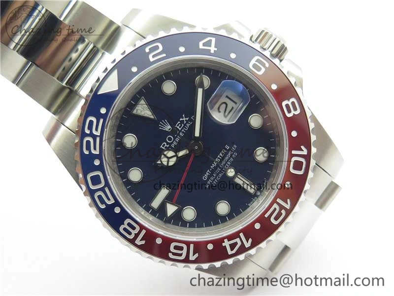 GMT-Master II 116719 BLRO 904L BP Maker 1:1 Best Edition Blue Dial On 904L Oyster Bracelet A3285 (Correct Hand Stack)