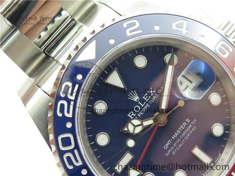 GMT-Master II 116719 BLRO 904L BP Maker 1:1 Best Edition Blue Dial On 904L Oyster Bracelet A3285 (Correct Hand Stack)