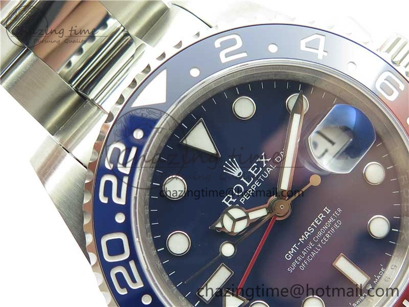 GMT-Master II 116719 BLRO 904L BP Maker 1:1 Best Edition Blue Dial On 904L Oyster Bracelet A3285 (Correct Hand Stack)