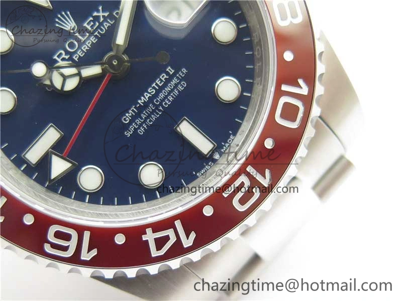 GMT-Master II 116719 BLRO 904L BP Maker 1:1 Best Edition Blue Dial On 904L Oyster Bracelet A3285 (Correct Hand Stack)