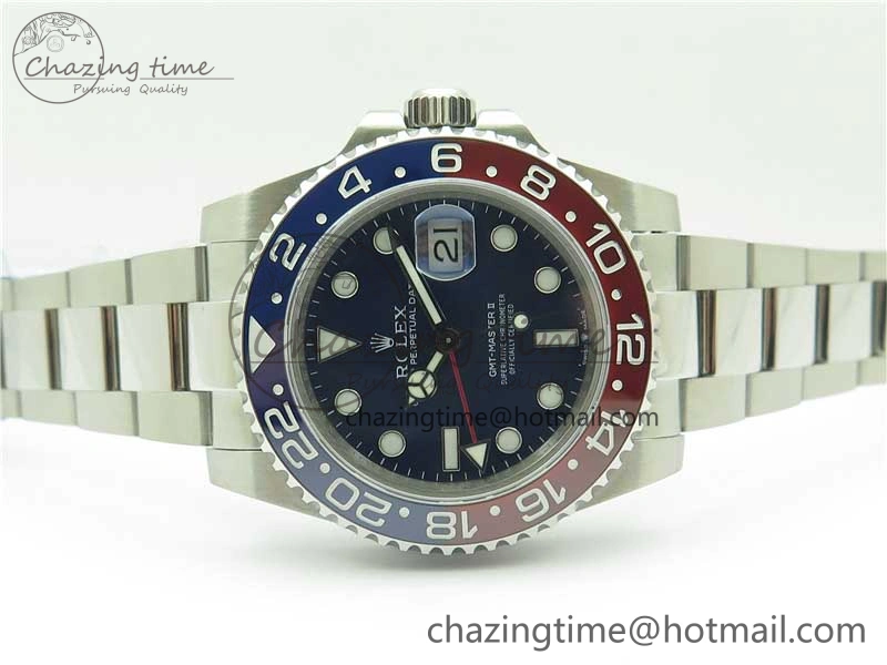 GMT-Master II 116719 BLRO 904L BP Maker 1:1 Best Edition Blue Dial On 904L Oyster Bracelet A3285 (Correct Hand Stack)