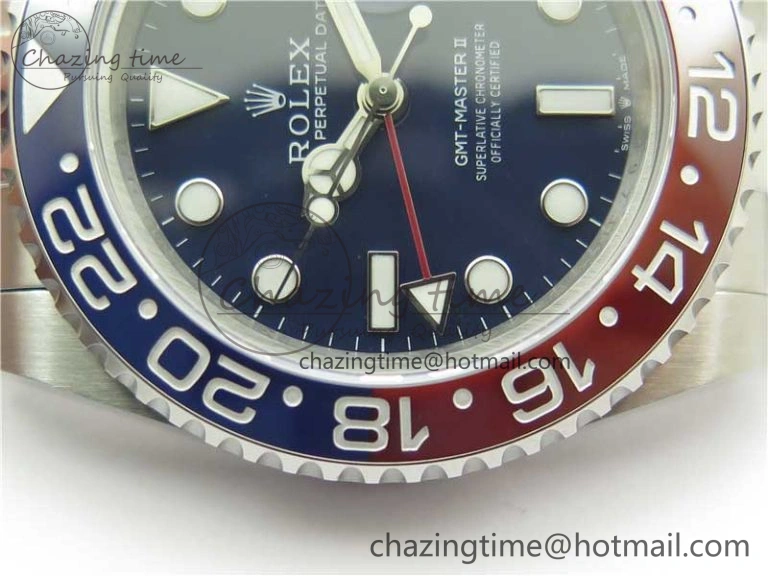 GMT-Master II 116719 BLRO 904L BP Maker 1:1 Best Edition Blue Dial On 904L Oyster Bracelet A3285 (Correct Hand Stack)