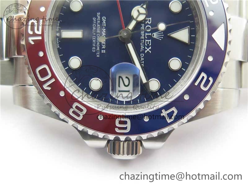 GMT-Master II 116719 BLRO 904L BP Maker 1:1 Best Edition Blue Dial On 904L Oyster Bracelet A3285 (Correct Hand Stack)