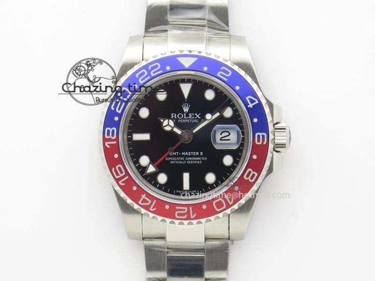 GMT-Master II 116719 BLRO Black Dial On SS Bracelet A2836 Bp Maker
