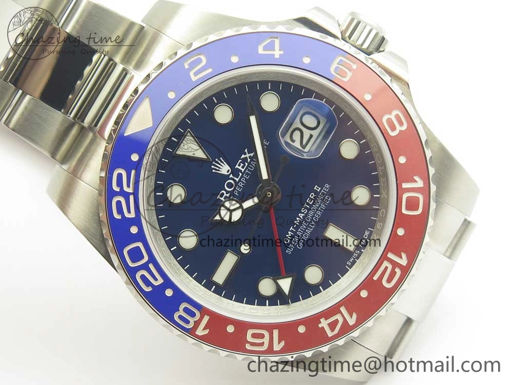 GMT Master II 116719 BLRO Ceramic DJF Best Edition Blue Dial on Bracelet A2836