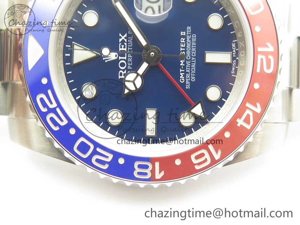 GMT Master II 116719 BLRO Ceramic DJF Best Edition Blue Dial on Bracelet A2836