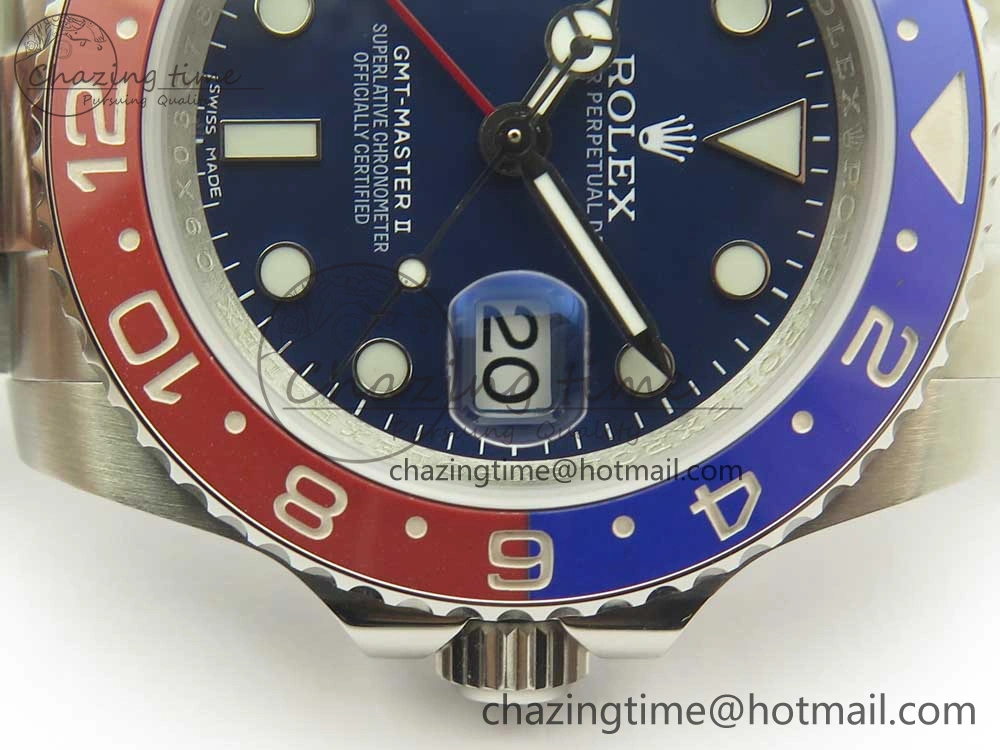 GMT Master II 116719 BLRO Ceramic DJF Best Edition Blue Dial on Bracelet A2836