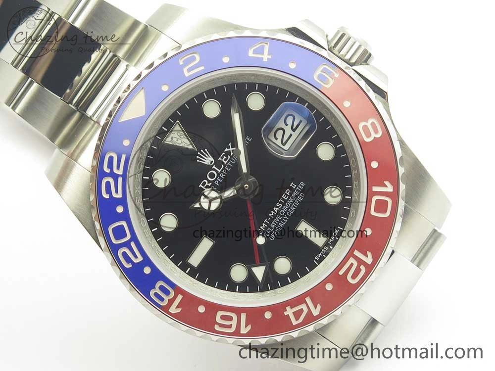 GMT Master II 116719 BLRO Ceramic DJF BestEdition Black Dial on Bracelet A2836
