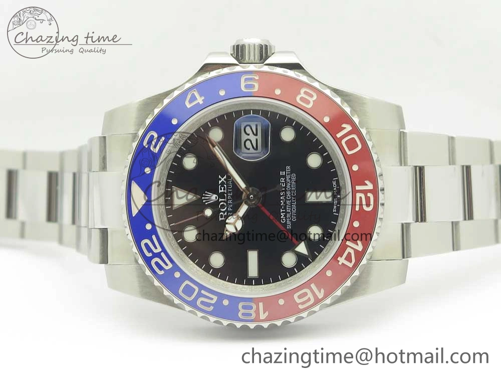 GMT Master II 116719 BLRO Ceramic DJF BestEdition Black Dial on Bracelet A2836