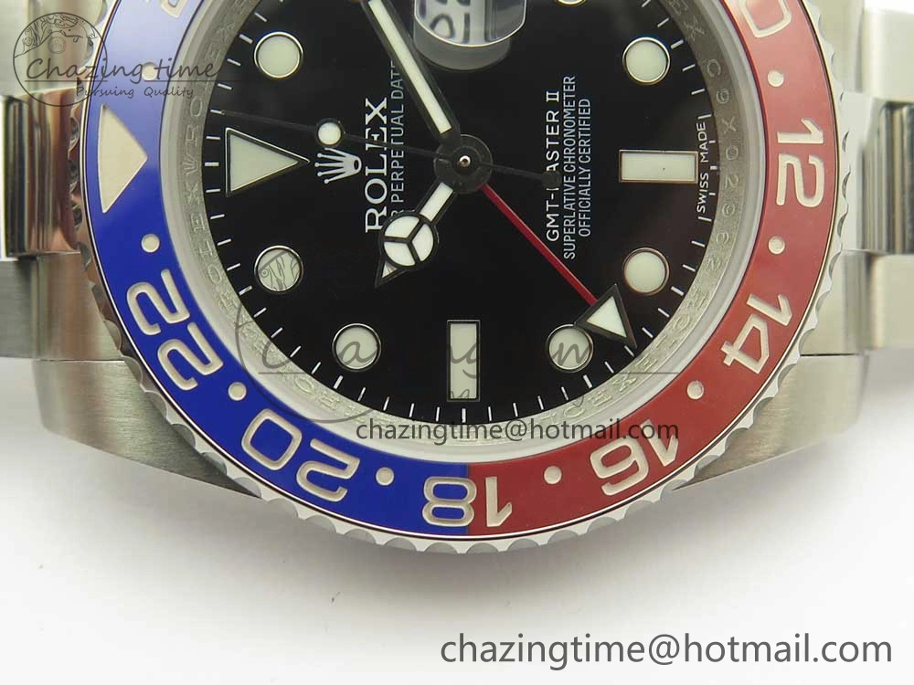 GMT Master II 116719 BLRO Ceramic DJF BestEdition Black Dial on Bracelet A2836