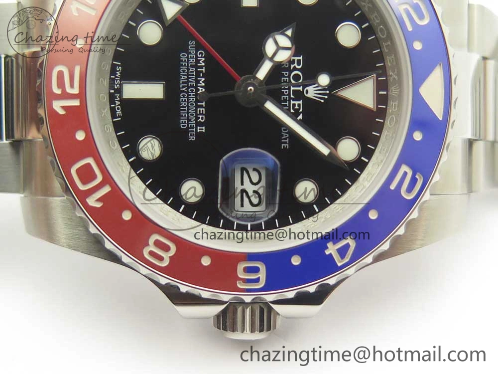 GMT Master II 116719 BLRO Ceramic DJF BestEdition Black Dial on Bracelet A2836