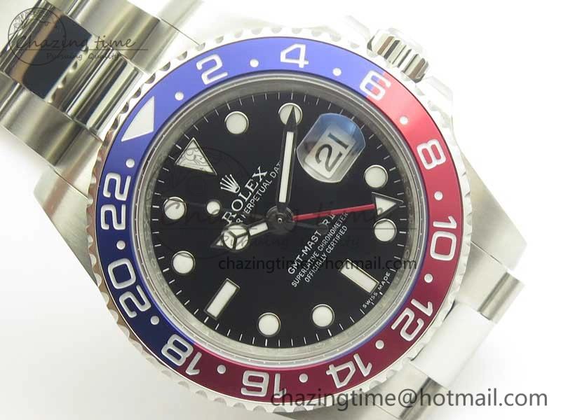 GMT Master II 116719 BLRO GMF 904L Steel Edition Black Dial on Bracelet A2836