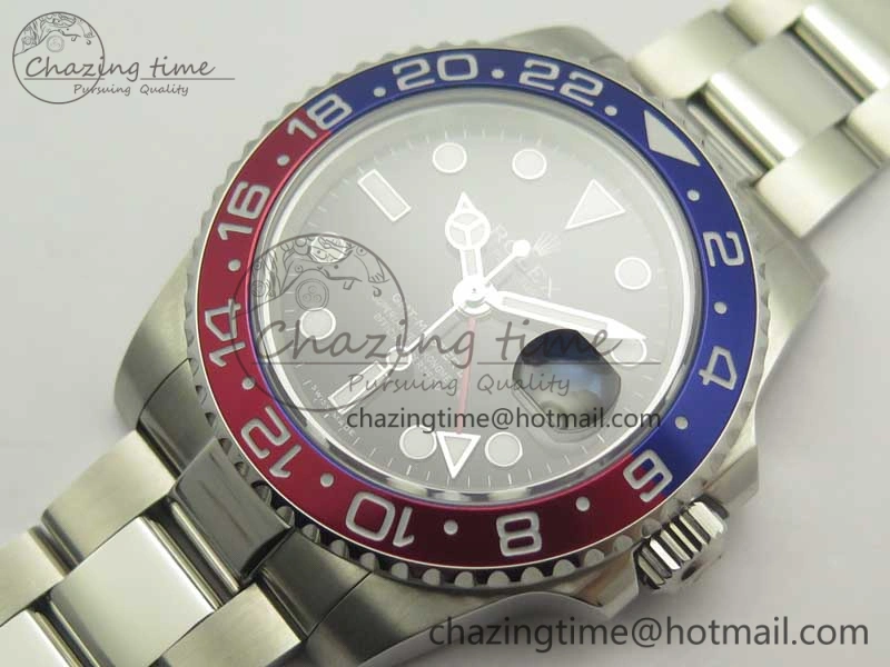 GMT Master II 116719 BLRO GMF 904L Steel Edition Black Dial on Bracelet A2836
