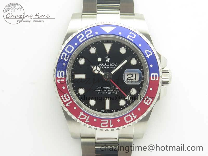 GMT Master II 116719 BLRO GMF 904L Steel Edition Black Dial on Bracelet A2836