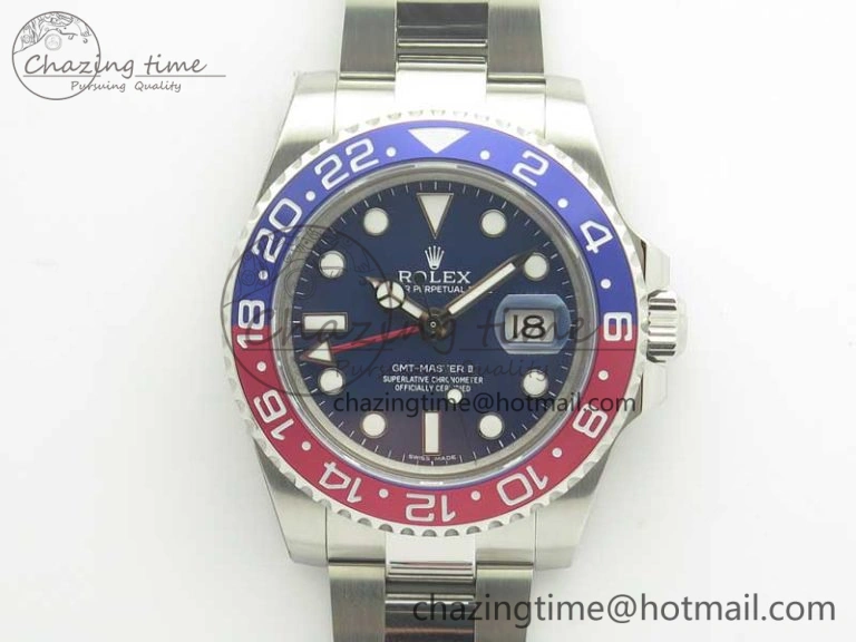 GMT Master II 116719 BLRO GMF 904L Steel Edition Blue Dial on Bracelet A2836