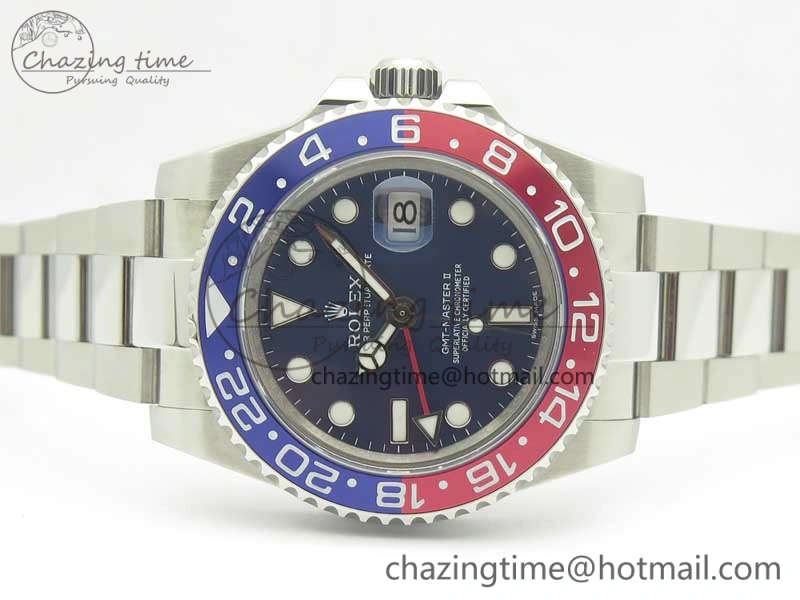 GMT Master II 116719 BLRO GMF 904L Steel Edition Blue Dial on Bracelet A2836