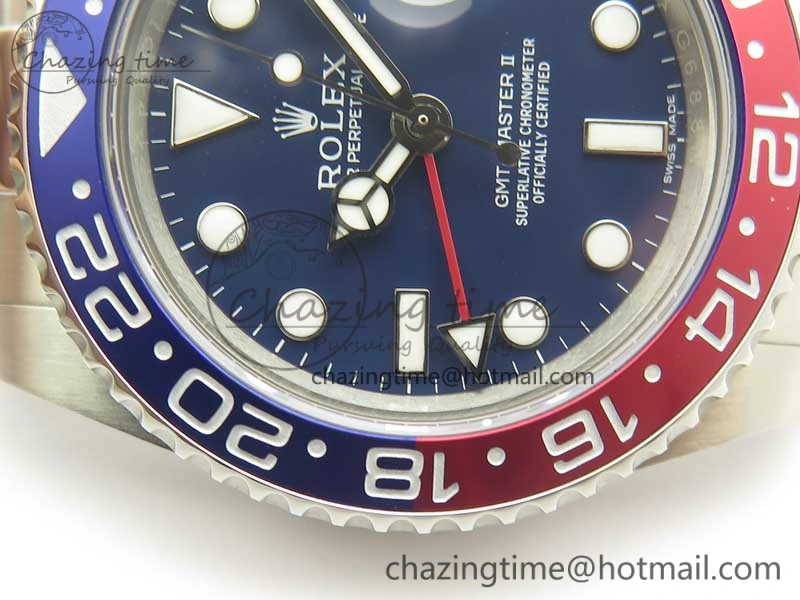 GMT Master II 116719 BLRO GMF 904L Steel Edition Blue Dial on Bracelet A2836