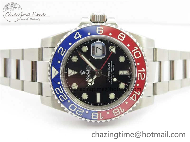 GMT Master II 116719 BLRO Real Ceramic 904L SS GMF 1:1 Best Edition Black Dial on Bracelet A3186 (Correct Hand Stack)