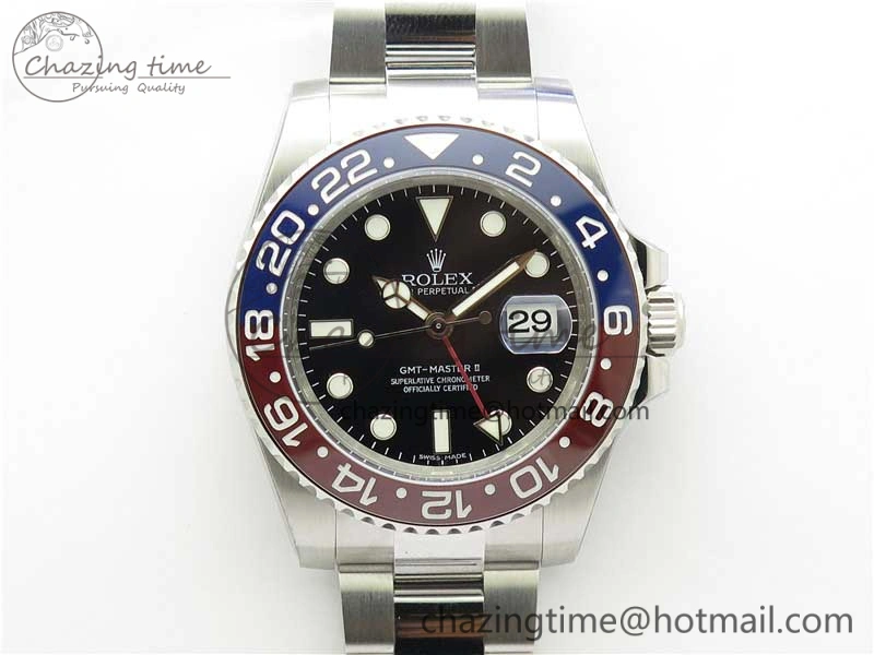 GMT-Master II 116719 BLRO Red Blue Ceramic 904L 1:1 Noob Best Edition Black Dial SA3186 V11 CHS